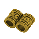 チベット風合金連バー  コラム  ニッケルフリー＆鉛フリー  アンティーク黄金  15x9x7mm  穴：4.5mm  約400個/1000g TIBE-7568-AG-NR-2