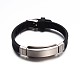 Jewelry Black Color PU Leather Cord Bracelets BJEW-G468-12-1