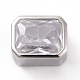 Perles de zircone cubique transparentes micro pavées en laiton écologiques KK-D079-25P-1