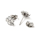 Enamel Clover with Crystal Rhinestone Stud Earrings with 316 Surgical Stainless Steel Pins EJEW-A081-12P-3