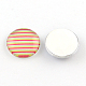 Half Round/Dome Stripe Pattern Glass Flatback Cabochons for DIY Projects GGLA-Q037-20mm-15-2