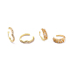 Set di orecchini polsini in ottone con micro pavé di zirconi chiari EJEW-I249-01G-1
