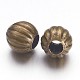 6MM Antique Bronze Plated Round Iron Corrugated Spacer Beads X-E185Y-NFAB-2