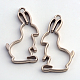 Matte Style Alloy Rabbit Bunny Open Back Bezel Pendants PALLOY-S047-41A-FF-1