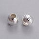 Hot DIY Silver Color Plated Corrugated Round Iron Beads X-E185Y-S-2
