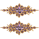ラインストーンの花のアップリケ  ブライダルベルト用の装飾アクセサリー  タンザナイト  87~93x238~242x4.5~5mm DIY-WH0504-99A-1
