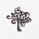 Tibetan Style Antique Silver Alloy Tree Pendants X-TIBEP-15998-AS-NR-2