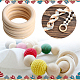 GORGECRAFT 40Pcs 40mm/1.57 inch Unfinished Solid Wooden Rings Round Natural Wood Rings Macrame Wooden Rings for DIY Craft Pendant Connectors Rings Jewelry Making Christmas Ornaments WOOD-GF0001-79-6