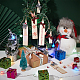 Ahadermaker diy クリスマステーマペンダント装飾作成キット  天然木の丸ビーズと長方形のペンダントを含む  タータン柄ポリエステルリボンちょう結び  ミックスカラー  281個/箱 DIY-GA0005-29-5