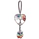 CRASPIRE Chakra Stones Ornament Heart-Shape Tree Of Life Healing Crystals Wind Catcher Hanging Ornament for Car Hanging Accessories Yoga Good Luck Home Decor HJEW-WH0021-31-1