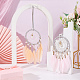 CRASPIRE 2PCS Feather Hanging Ornaments Rear View Mirror Accessories Dreamy Catcher Handmade Wall Hanging Decorations Fairy Net with Beads Hanging for Rearview Mirror Bedroom Home Hanging Decoration AJEW-CP0005-26-5