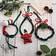 Crafans 3pcs 3 Stil Weihnachtsthema Baumwollgewebe Anhänger Dekorationssets HJEW-CF0001-12-5