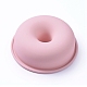 ドーナツ食品グレードのシリコンモールド  焼き型  DIYシフォンケーキ耐熱皿  ピンク  115x34mm  内径：100mm DIY-F044-18-2