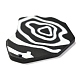 オペークアクリルパーツ  ブラック＆ホワイト  花を持つポリゴン  ブラック  35x27.5x2.2mm  穴：1.5mm SACR-L003-06-3