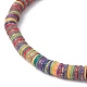 Disques en argile polymère heishi surfeur bracelets extensibles BJEW-JB09834-02-2