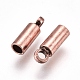 真鍮製コードエンドパーツ  エンドキャップ  赤銅鉱  6x2mm  穴：1mm  内径：1.5mm X-KK-F769-22R-2