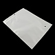 パールフィルムプラスチックジップロックバッグ  再封可能な包装袋  ハングホール付き  トップシール  セルフシールバッグ  長方形  ホワイト  32x20cm  インナー対策：28x18.5のCM OPP-R004-20x32-01-2