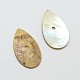 Cuentas de concha de akoya natural en forma de lágrima plana SHEL-N034-01-2
