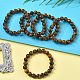 Naturales tigre pulseras del grano del estiramiento ojo&nbsp;BJEW-K212-C-028-1