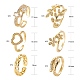 6pcs 6 estilos de latón ajustable micro pave anillos de puño de circonita cúbica transparente RJEW-LS0001-20G-3