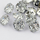 2-Hoyo botones de octágono de acrílico Diamante de imitación de Taiwán BUTT-F016-10mm-02-1