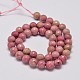 Faceted Natural Rhodonite Round Bead Strands G-M289-02-6mm-2