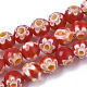 Chapelets de perles vernissées de millefiori manuelles X-LAMP-R143-01F-1
