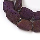 Brins de perles de pierre de lave naturelle galvanisées G-E497-I-03-1
