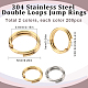 Sunnyclue 400 pieza 2 colores 304 anillos partidos de acero inoxidable STAS-SC0005-99-2