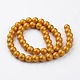 Dyed Round Natural Yellow Jade Beads Strands G-D781-16mm-03-2