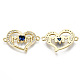 Real 16K Gold Plated Brass Micro Pave Cubic Zirconia Links Connectors KK-S061-91A-G-NR-1