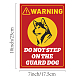防水ポリ塩化ビニールの警告サインのステッカー  単語の長方形  犬の模様  25x17.5cm  5個/セット DIY-WH0237-006-2
