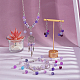 Ph pandahall 600 pièces perles de verre violet 8mm 24 styles perles peintes transparentes entretoise ronde perles en vrac perles artisanales pour bracelets d'amitié GLAA-PH0002-47C-4