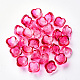 Cappucci di perle di vetro verniciato a spruzzo trasparente a 4 petalo GGLA-S054-009B-02-1