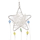 星の鉄のカラフルなシャンデリアの装飾は、プリズムの装飾品をぶら下げます  ファセットガラスプリズム付き  家の窓の照明の装飾のため  プラチナ  440mm HJEW-P012-03P-3