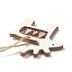 Christmas Theme Natural Wood Pendant Decorations HJEW-P010-14-4