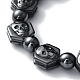 Non-Magnetic Synthetic Hematite Beaded Stretch Bracelets BJEW-H589-01C-2