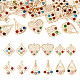 Pandahall 24 pièces 6 styles en fer avec pendentifs en verre IFIN-TA0001-61-1