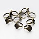 Nickel Free Adjustable Brass Pad Ring Setting Components for Jewelry Making KK-J181-52AB-NF-2
