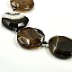 Natural Agate and Crytal Flat Round Bead Strands G-E247-54B-2