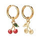 Alloy Enamel Cherry Dangle Hoop Earrings EJEW-JE04833-4