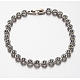 Модные женские браслеты-цепочки с плоскими круглыми звеньями и микропаве из кубического циркония BJEW-E249-78-2
