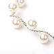 Collares de perlas de cristal de latón para mujer de moda NJEW-JN00845-01-3
