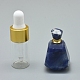 多面的な天然ソーダライトの開閉可能な香水瓶ペンダント  真鍮のパーツとガラスのエッセンシャルオイルのボトル  33~37x18~22mm  穴：0.8mm  ガラス瓶容量：3ml（0.101液量オンス）  宝石の容量：1ml（0.03液量オンス） G-E556-11A-1