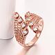 Classic Real Rose Gold Plated Brass Cubic Zirconia Rings for Women RJEW-BB05762-8RG-3