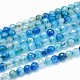 Dyed Natural Agate Faceted Round Beads Strands G-P097-20-1