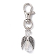 Adornos colgantes de perlas de vidrio y aleación de ángel HJEW-JM01102-2