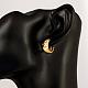 Gorgeous Ring Brass Cubic Zirconia Hoop Earrings EJEW-BB06763-G-5