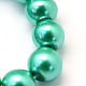 Backen gemalt pearlized Glasperlen runden Perle Stränge HY-Q003-10mm-29-3