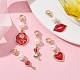 5 Uds. Decoraciones colgantes esmaltadas de aleación para el Día de San Valentín HJEW-JM01245-01-2